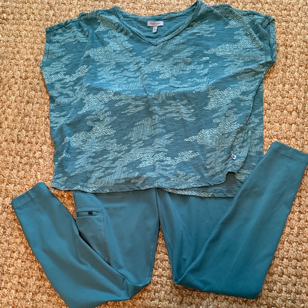 Teal Camouflage Women's Top
